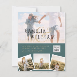 BUDGET Fotobruiloft Uitnodiging Opslagdatum QR-cod