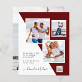 Budget Fotobruiloft Uitnodiging Opslagdatum QR-cod (Voorkant / Achterkant)