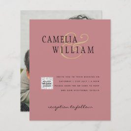 Budget Fotobruiloft Uitnodiging Opslagdatum QR-cod