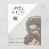 BUDGET Fotobruiloft Uitnodiging Opslagdatum QR-cod (Voorkant)