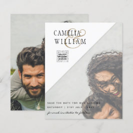 BUDGET Fotobruiloft Uitnodiging Opslagdatum QR-cod