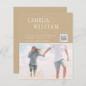 BUDGET Fotobruiloft Uitnodiging Opslagdatum QR-cod (Voorkant / Achterkant)