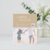 BUDGET Fotobruiloft Uitnodiging Opslagdatum QR-cod (Staand voorkant)