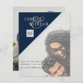 BUDGET Fotobruiloft Uitnodiging Opslagdatum QR-cod (Voorkant / Achterkant)