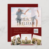 BUDGET Fotobruiloft Uitnodiging Opslagdatum QR-cod (Voorkant / Achterkant)