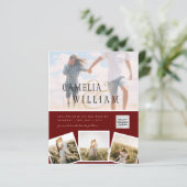 BUDGET Fotobruiloft Uitnodiging Opslagdatum QR-cod (Staand voorkant)