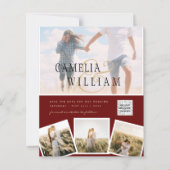 BUDGET Fotobruiloft Uitnodiging Opslagdatum QR-cod (Voorkant)