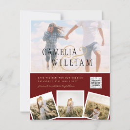 BUDGET Fotobruiloft Uitnodiging Opslagdatum QR-cod