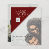 BUDGET Fotobruiloft Uitnodiging Opslagdatum QR-cod (Voorkant / Achterkant)