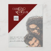 BUDGET Fotobruiloft Uitnodiging Opslagdatum QR-cod (Voorkant)