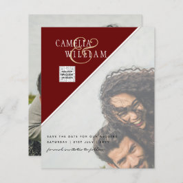 BUDGET Fotobruiloft Uitnodiging Opslagdatum QR-cod