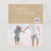 BUDGET Fotobruiloft Uitnodiging Opslagdatum QR-cod Flyer (Voorkant)