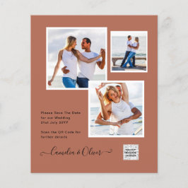 BUDGET Fotobruiloft Uitnodiging Opslagdatum QR-cod Flyer