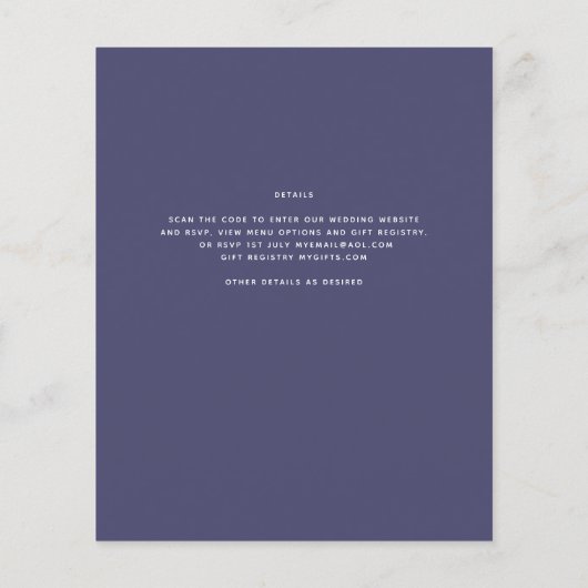 BUDGET Fotobruiloft Uitnodiging Opslagdatum QR-cod Flyer (Achterkant)