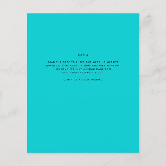 BUDGET Fotobruiloft Uitnodiging Opslagdatum QR-cod Flyer (Achterkant)