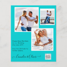BUDGET Fotobruiloft Uitnodiging Opslagdatum QR-cod