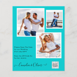 BUDGET Fotobruiloft Uitnodiging Opslagdatum QR-cod Flyer