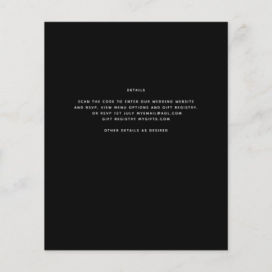 BUDGET Fotobruiloft Uitnodiging Opslagdatum QR-cod Flyer (Achterkant)