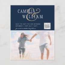 BUDGET Fotobruiloft Uitnodiging Opslagdatum QR-cod