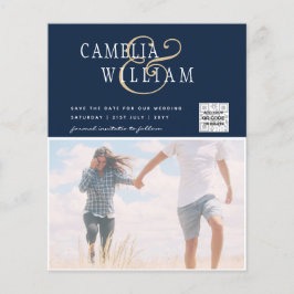 BUDGET Fotobruiloft Uitnodiging Opslagdatum QR-cod Flyer