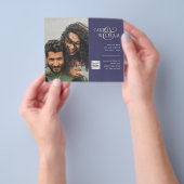 Budget Fotobruiloft Uitnodiging Opslagdatum QR-cod Flyer (Hand)
