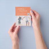 BUDGET Fotobruiloft Uitnodiging Opslagdatum QR-cod Flyer (Hand)