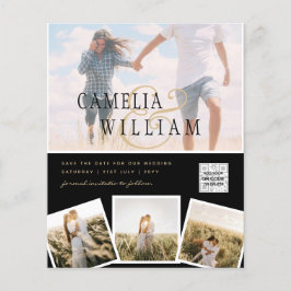 BUDGET Fotobruiloft Uitnodiging Opslagdatum QR-cod Flyer