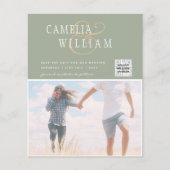 BUDGET Fotobruiloft Uitnodiging Opslagdatum QR-cod Flyer (Voorkant)