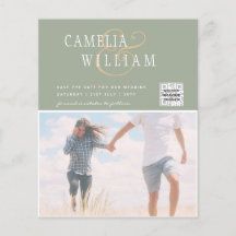 BUDGET Fotobruiloft Uitnodiging Opslagdatum QR-cod