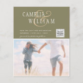 BUDGET Fotobruiloft Uitnodiging Opslagdatum QR-cod Flyer (Voorkant)