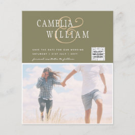 BUDGET Fotobruiloft Uitnodiging Opslagdatum QR-cod Flyer