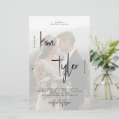 Budget fotocollage alles in één bruiloft Uitnodigi (Staand voorkant)