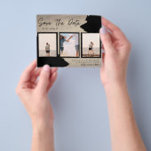 BUDGET Fotocollage Bespaar Datum Trouwdag Modern Flyer (Hand)