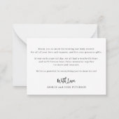 Budget fotocollage elegante babyshower dank je notitiekaartje (Achterkant)