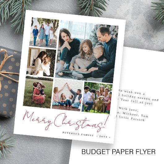 Budget fotocollage Kerstkaart met wenskaart Flyer