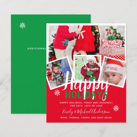 Budget Fotocollage Kerstkaart Uitnodigingen Brief (Voorkant / Achterkant)