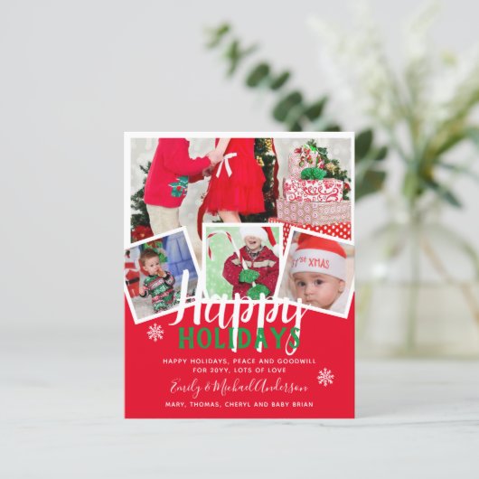 Budget Fotocollage Kerstkaart Uitnodigingen Brief (Staand voorkant)