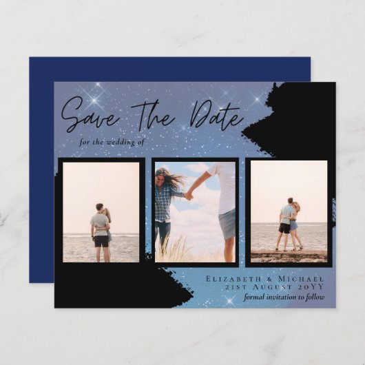 BUDGET Fotocollage Opslagdatum Huwelijk Modern (Voorkant / Achterkant)