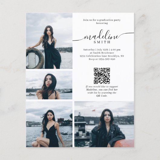 BUDGET Fotocollage QR-code Afstudeerfeest (Achterkant)