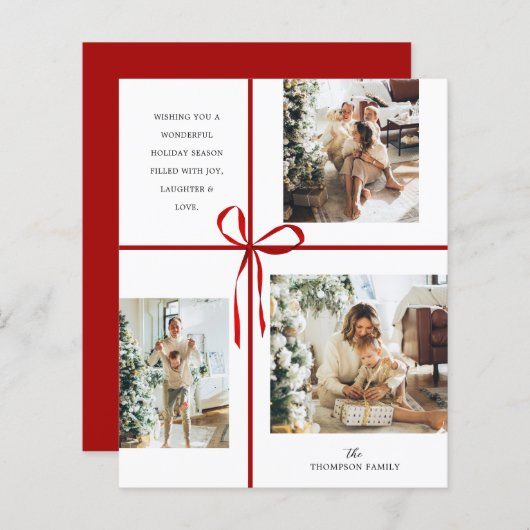 BUDGET Fotocollage Rode doos Lint Kerstmis (Voorkant / Achterkant)