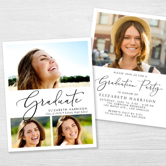 Budget Fotocollage Uitnodiging voor Graduation Par