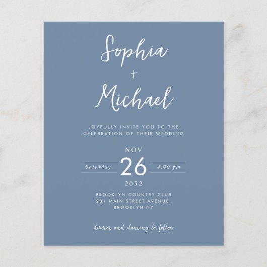 Budget Fotogegevens QR Website Stusty Blue Weddens (Voorkant)