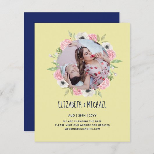 BUDGET FOTOHUWELIJK DATUM VERANDEREN Bloemen (Voorkant / Achterkant)