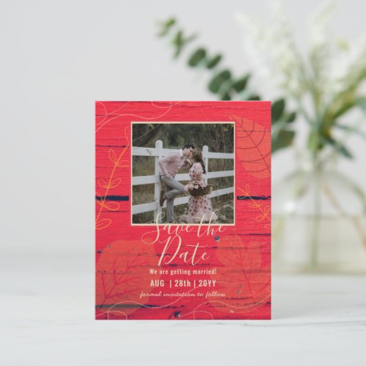 BUDGET FOTOHUWELIJK DATUMS BESPAREN - Boho Abstrac (Staand voorkant)