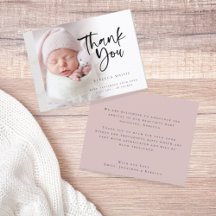 Budget Fotomeisje Dank je geboorteaankondiging