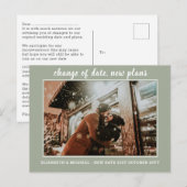 BUDGET Foto's Change of Plans Save the Date Weddin Briefkaart (Voorkant / Achterkant)