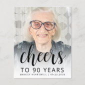 Budget Foto's Cheers Zwart Script 90e verjaardag (Voorkant)