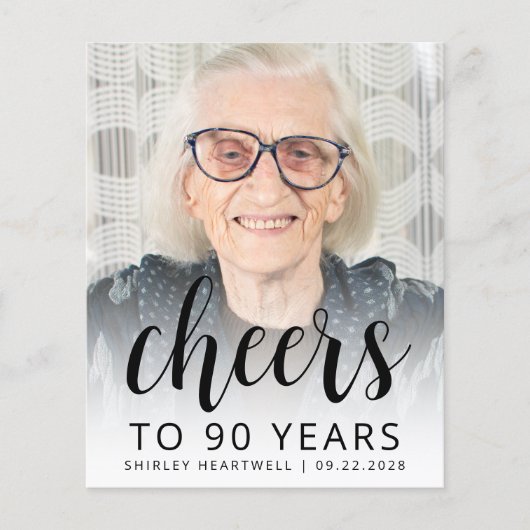 Budget Foto's Cheers Zwart Script 90e verjaardag (Voorkant)