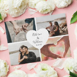 Budget Foto's Collage Wedding Invitaties<br><div class="desc">Nodig je gasten uit om je trouwdag te vieren, met deze elegante fotocollage, met vier foto's die een hart met de bruid- en groemnamen en de datum van de bruiloft bevatten. Overleaf is een stijlvolle sjabloon die gemakkelijk kan worden aangepast. * Houd er rekening mee dat dit ontwerp is afgedrukt...</div>