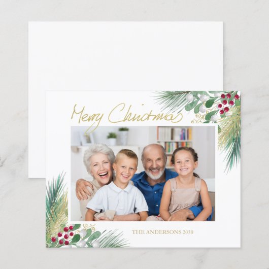 Budget foto's Foliage Berries Kerst (Voorkant / Achterkant)